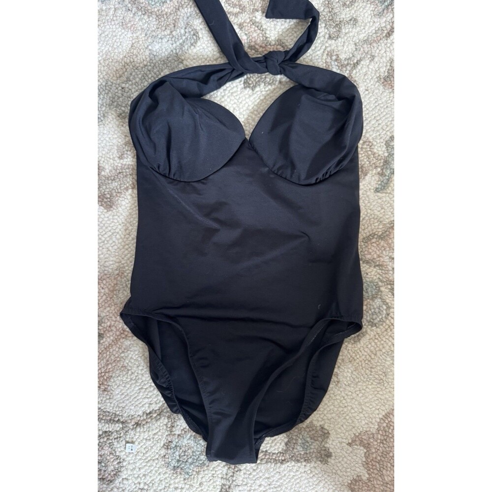 Miraclesuit Size 14 Black One Piece Women’s Swimsuit Neck Holder